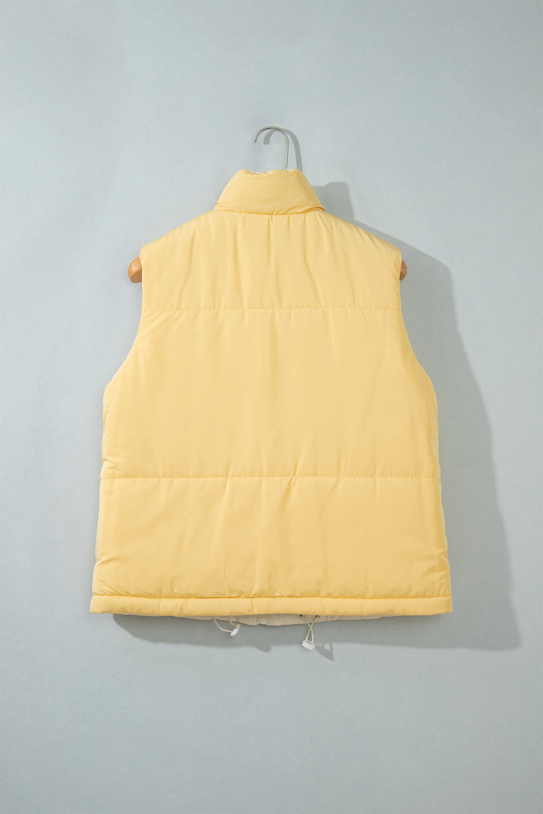 Parchment Reversible Double Wear Contrast Color Stand Neck Zip Pocket Quilted Vest
