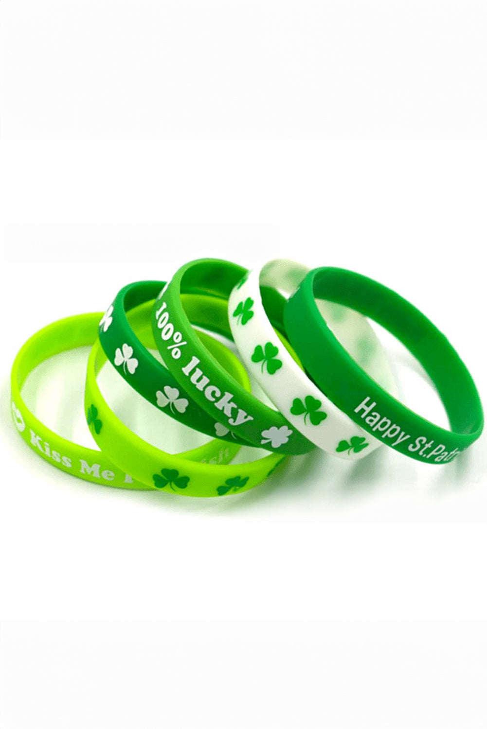Bracelet en silicone imprimé trèfle de la Saint-Patrick