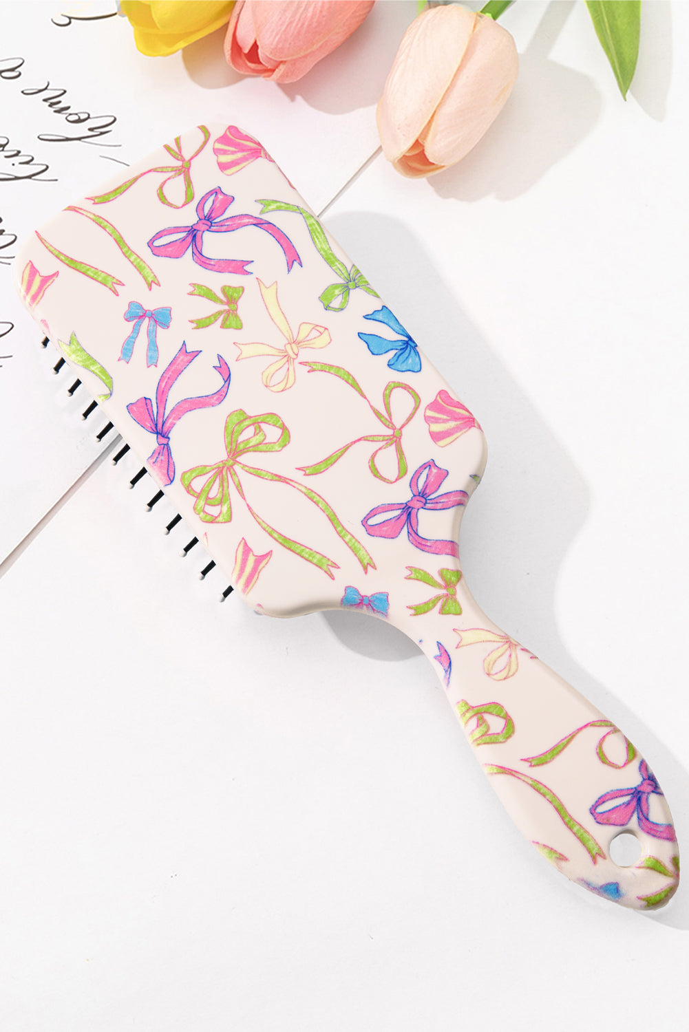Multi Ribbon Bow Print Air Cushion Comb
