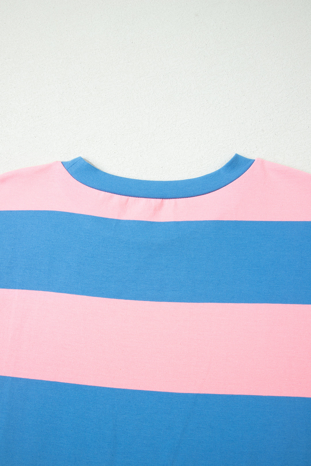 Bright Pink Striped Color Block Oversize Tunic Tee