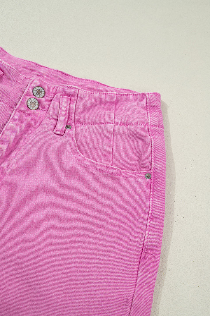 Bonbon 2-Button High Waist Wide Leg Jeans