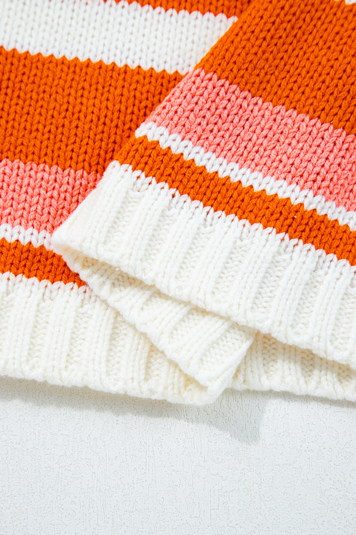Drop Shoulder Cropped Pullover Sweater