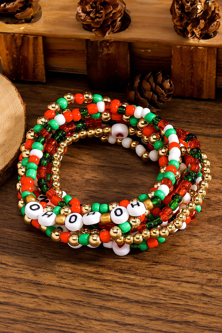 HO HO HO MERRY Mehrschichtiges Perlenarmband
