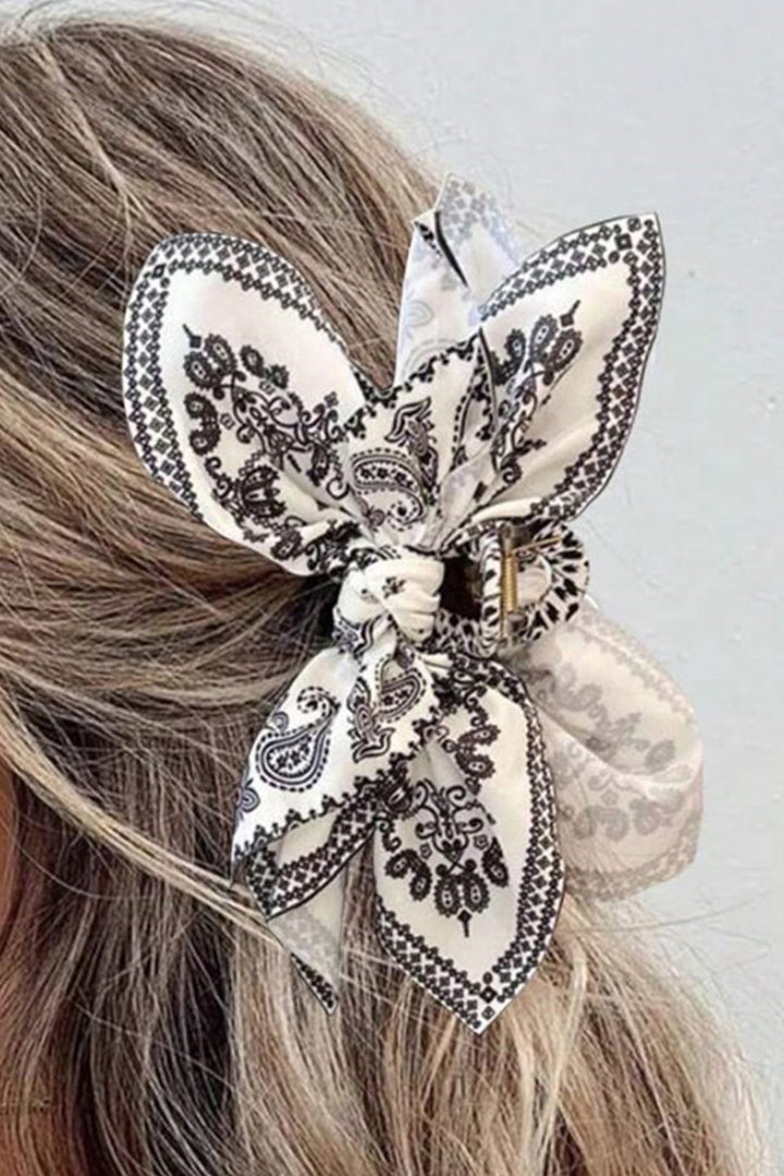 Pince à cheveux à nœud et imprimé floral cachemire