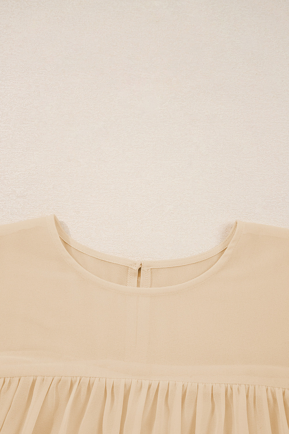 Pleated Ruffle Long Sleeve Chiffon Blouse