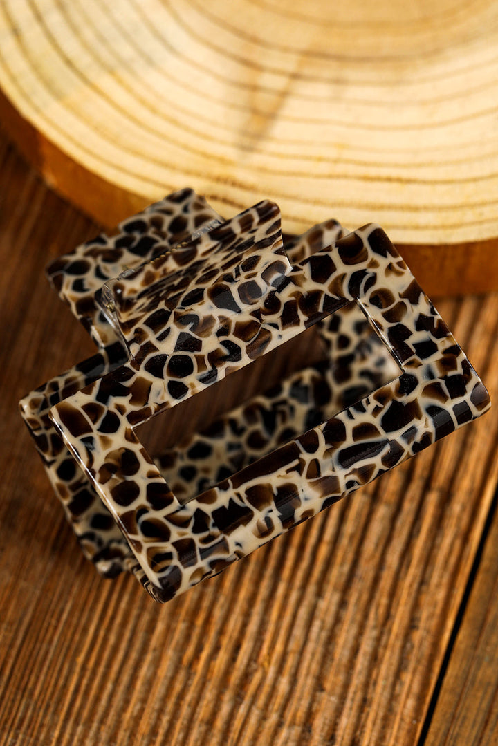 Leopard Print Cutout Square Claw Clip