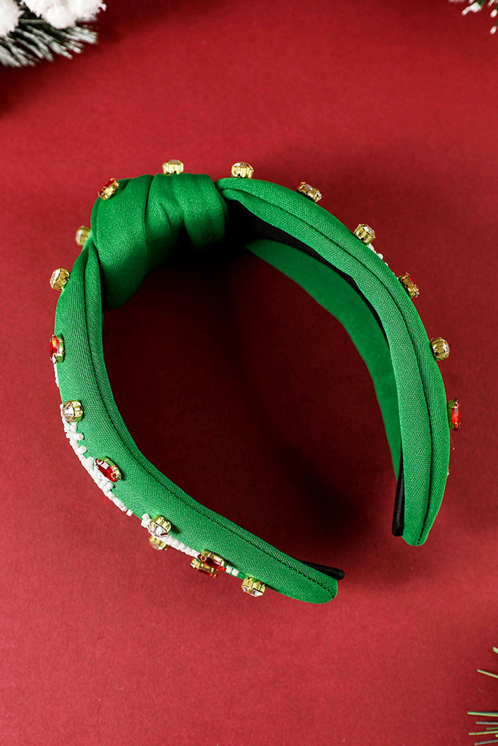 Bandeau large en perles de riz et strass de Noël
