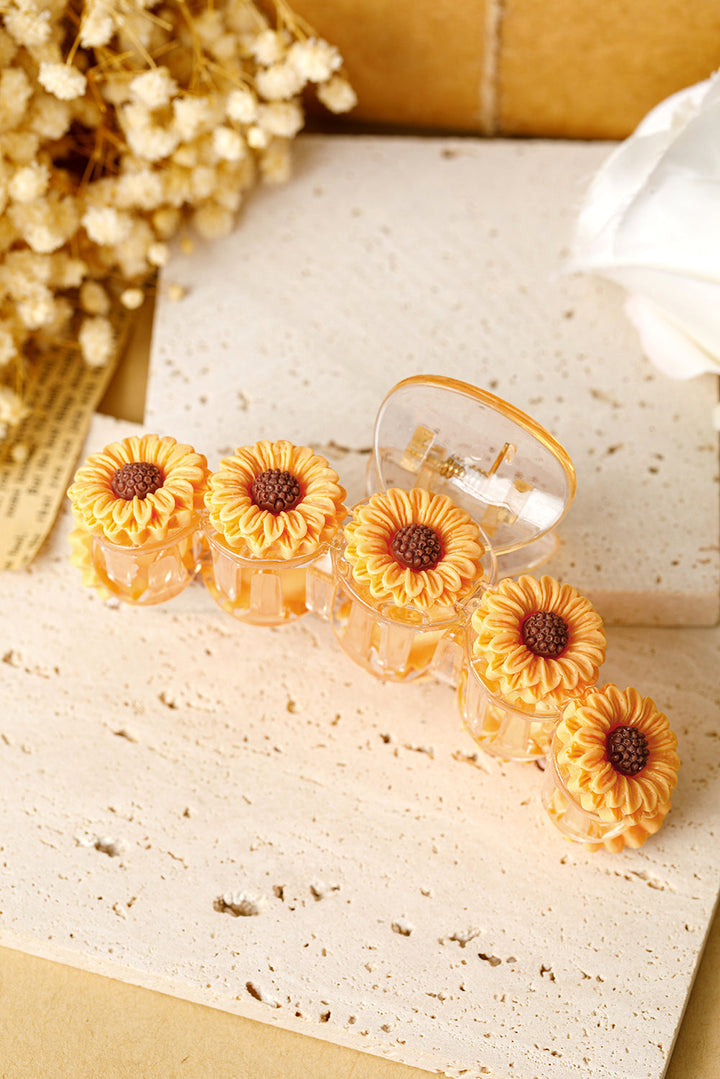 Pince à griffes en résine plastique décorative tournesol