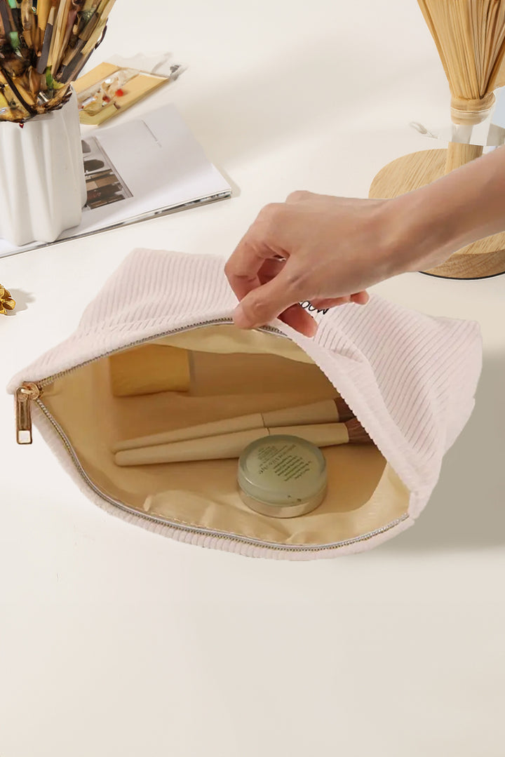 Easter Rabbit Print Corduroy Makeup Storage Bag