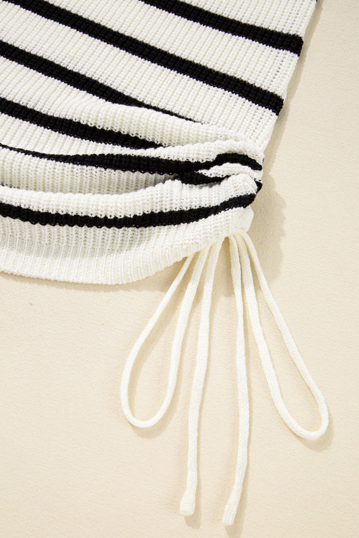 Knitted Drawstring Detail Sleeveless Dress