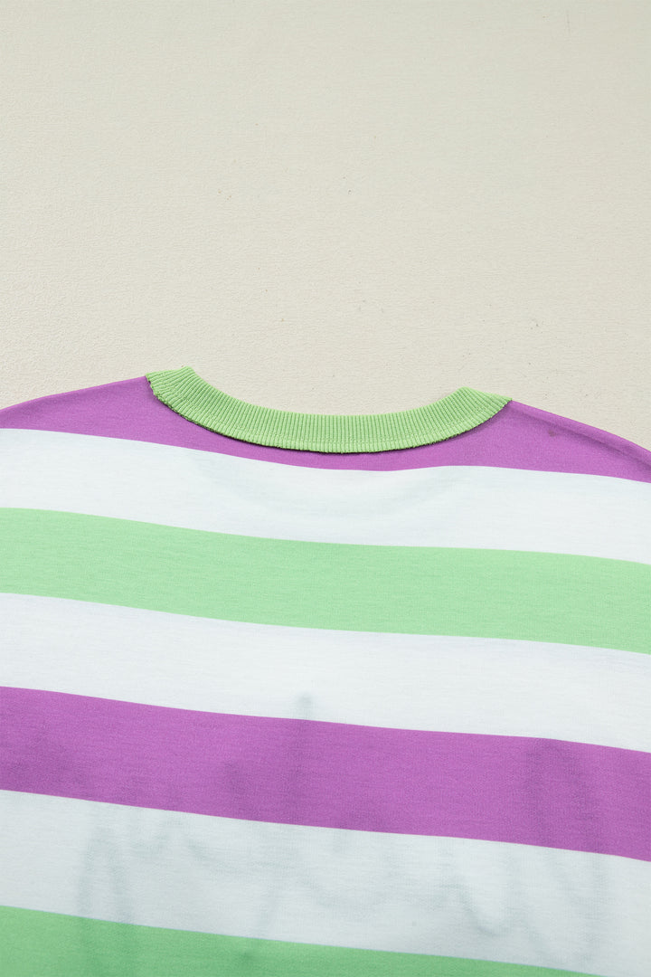 Lucky Clover Embroidered Graphic Dolman Loose Tee