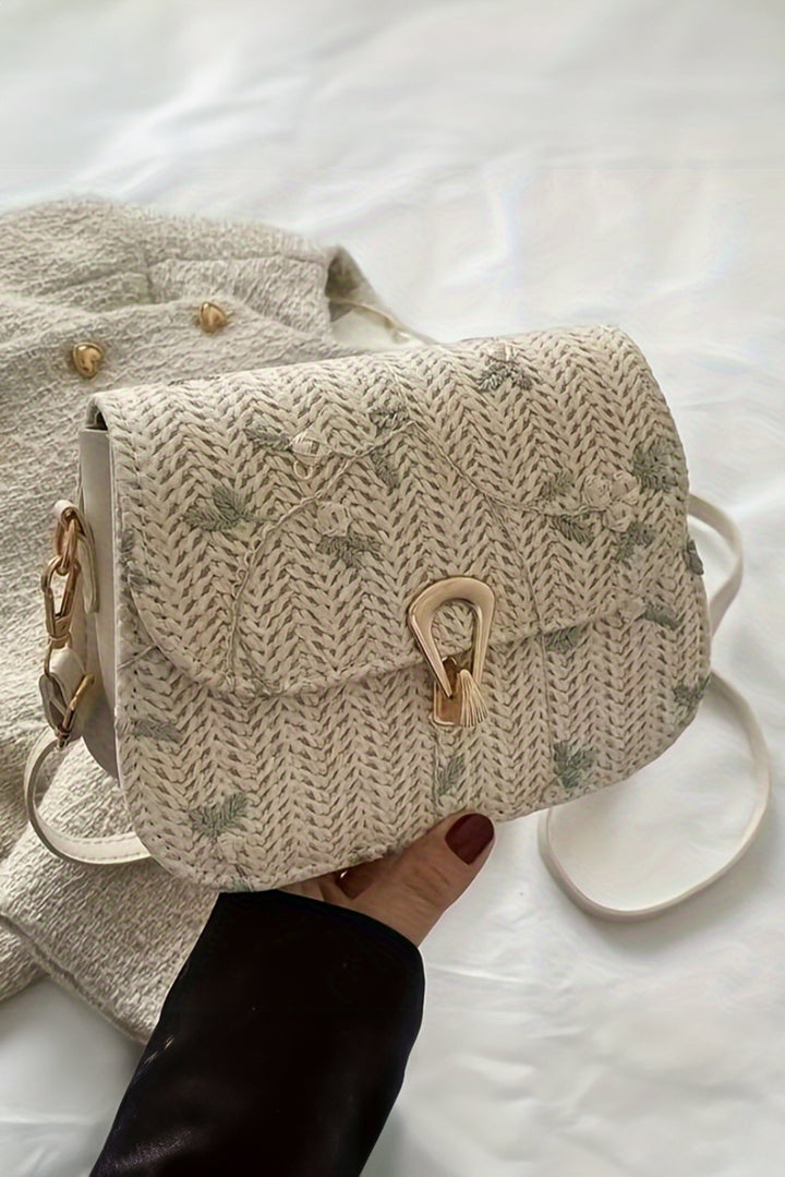 Delicate Weave Detail One Shoulder Bag