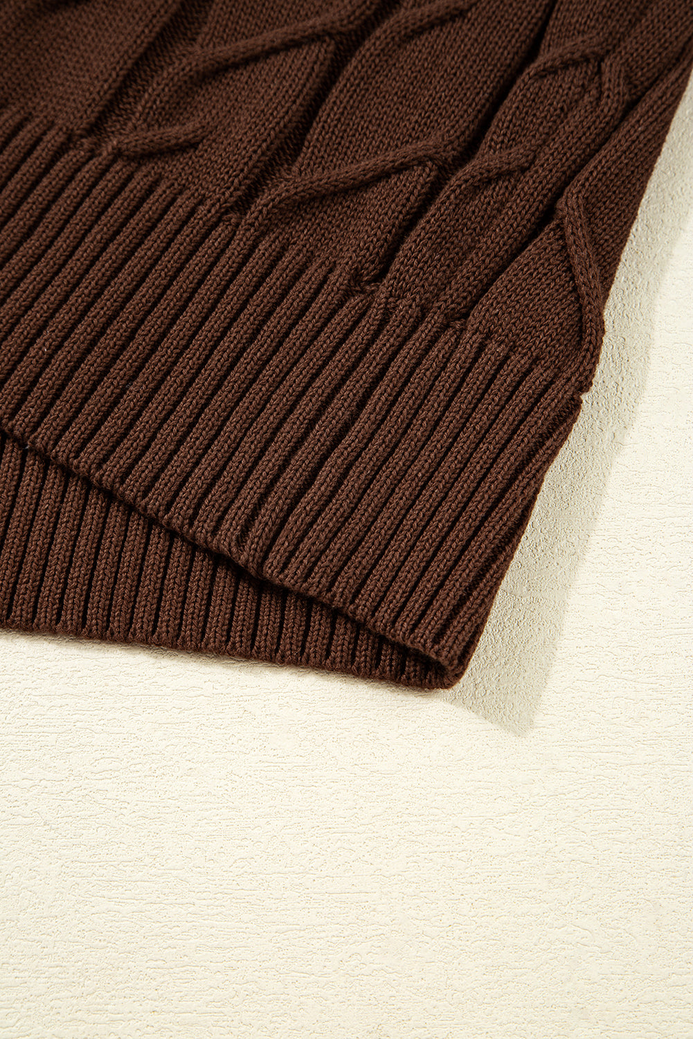 Cable Texture Crew Neck Short Sleeve Sweater Top