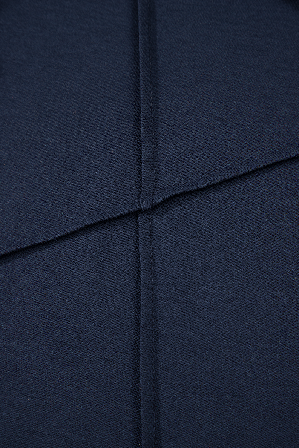 Dirty blue Solid Color Toothpick Stripe Round Neck T Shirt
