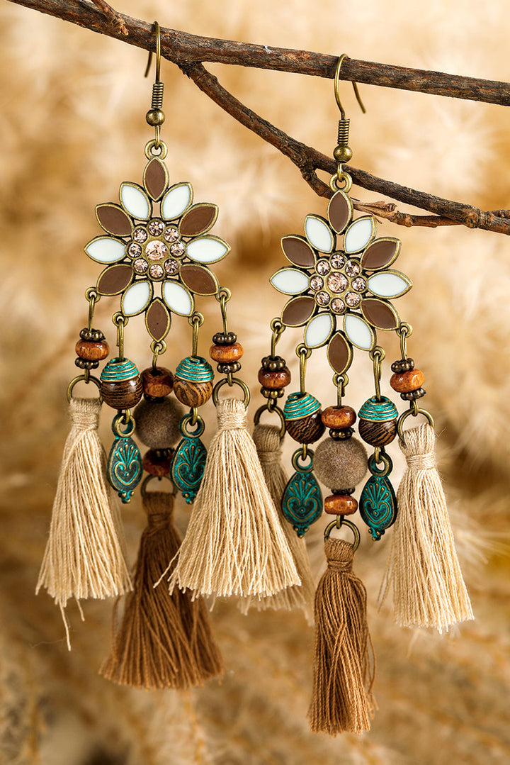Boucles d'oreilles pendantes à pampilles occidentales