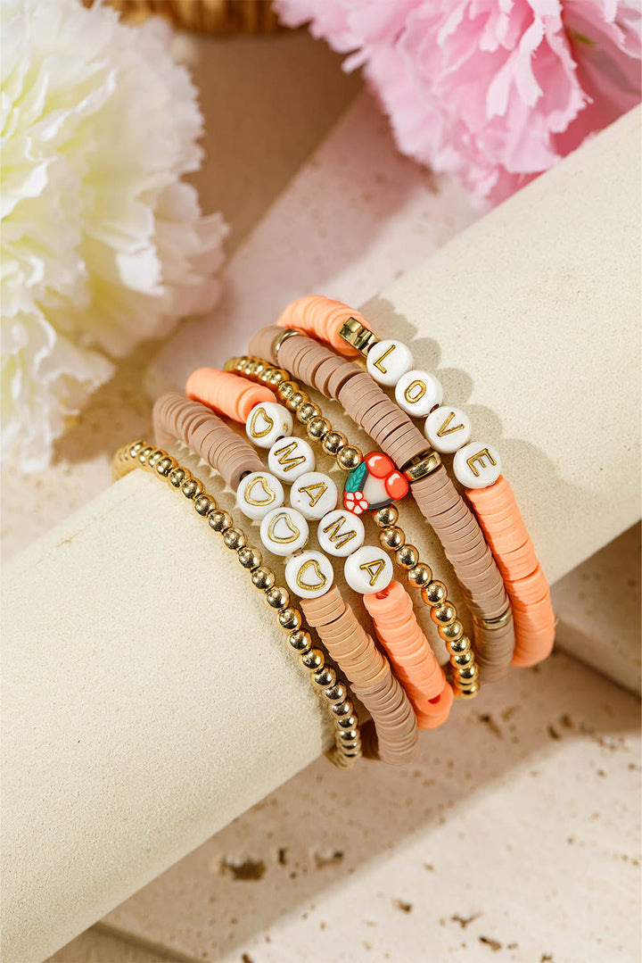 Mama Love Heart Beaded Multi Layer Bracelet