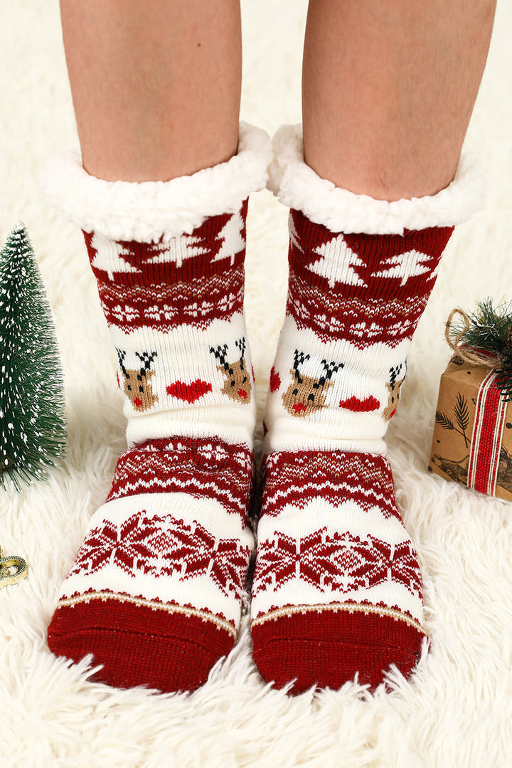 Chaussettes polaires de Noël avec Père Noël et dessin animé