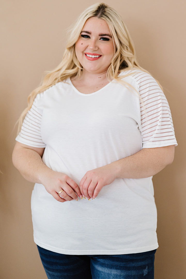 Striped Raglan Sleeve Plus Size Tee