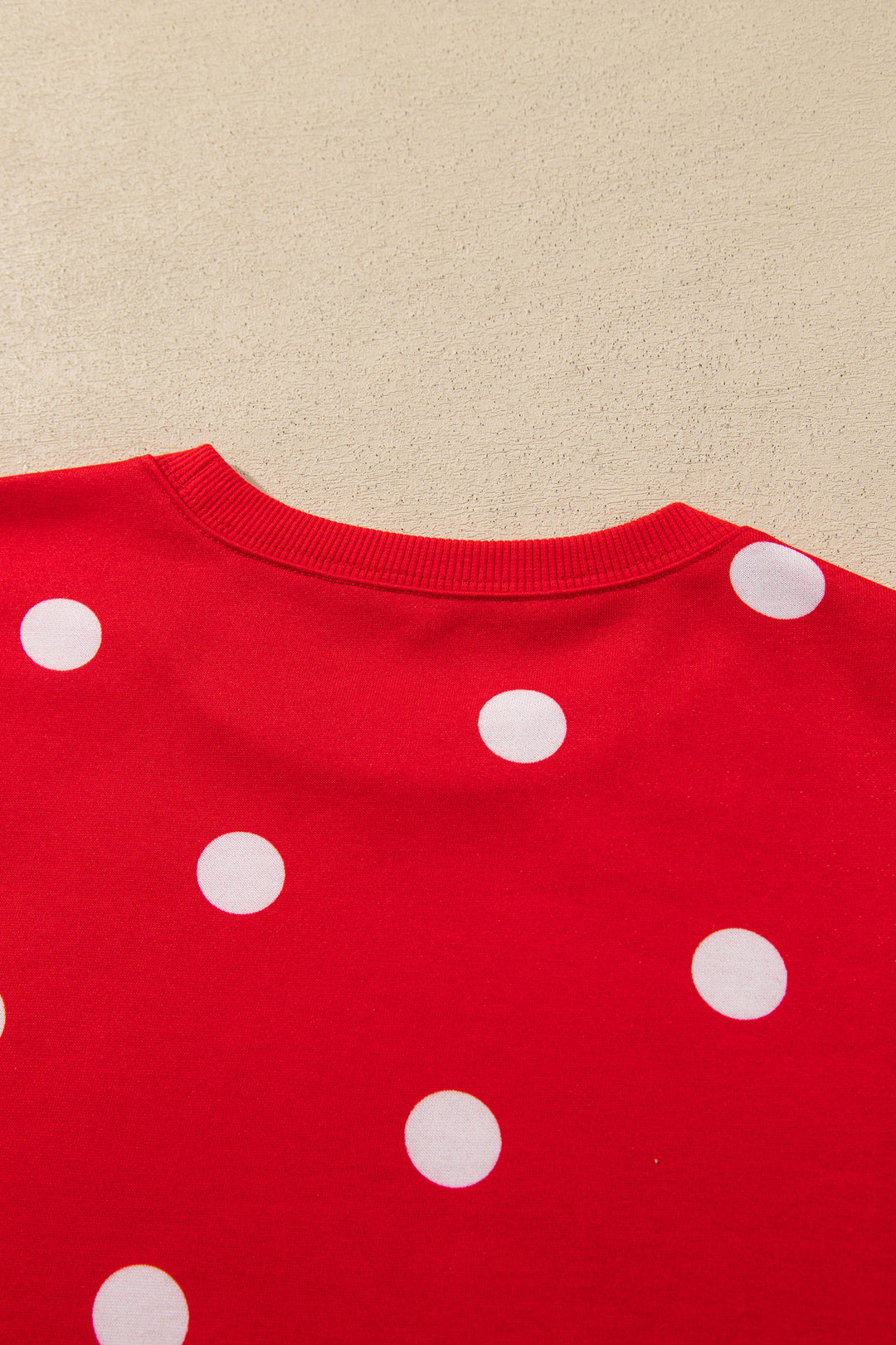 Red Polka Dot Raw Hem Relaxed Pullover Loose Skort Two Piece Set