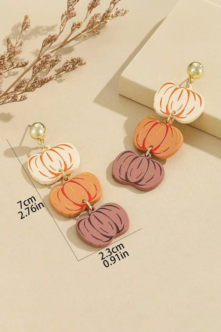 Acrylic Pumpkin Stack Stud Earrings