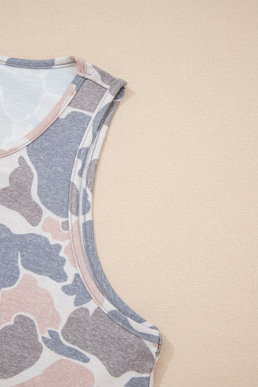 Multicolour Retro Camouflage Print Oversize Tank Top