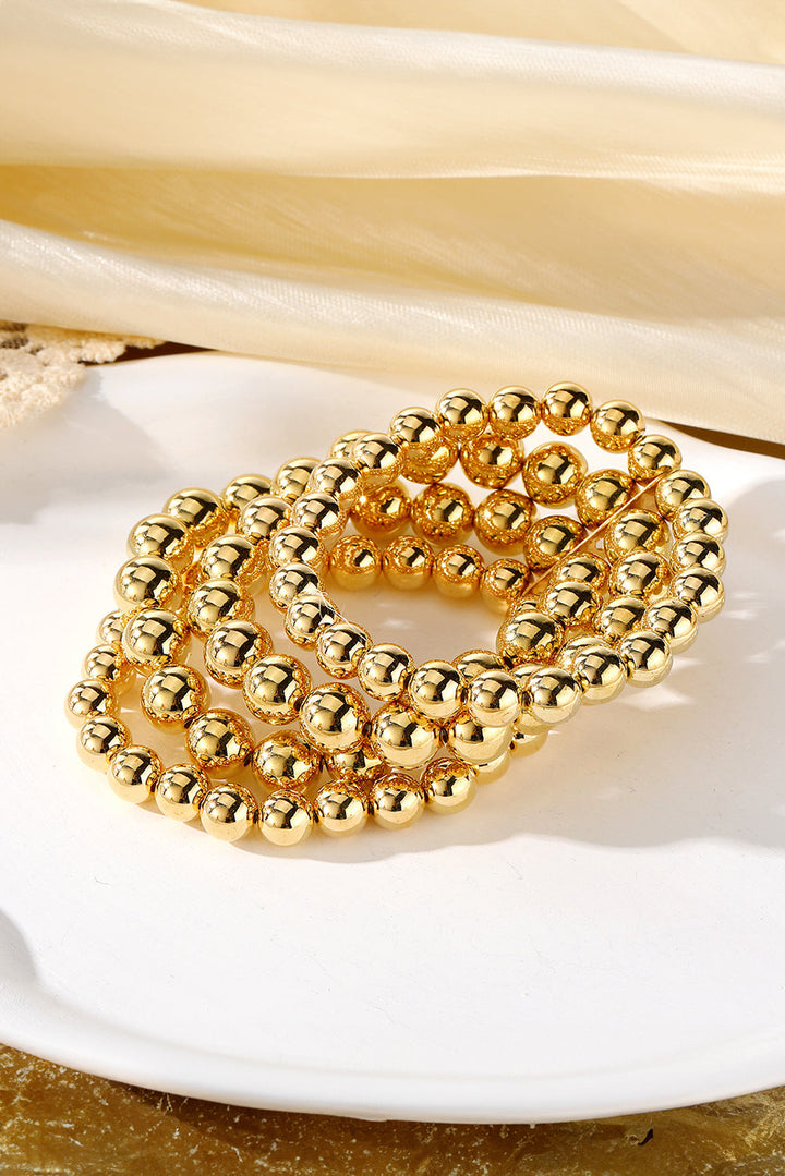 Mehrlagiges, plattiertes, elastisches Perlenarmband aus Legierung