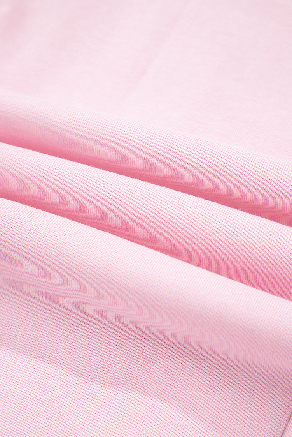 Light Pink Drawstring Elastic Waistband Solid Color Jogger Pants