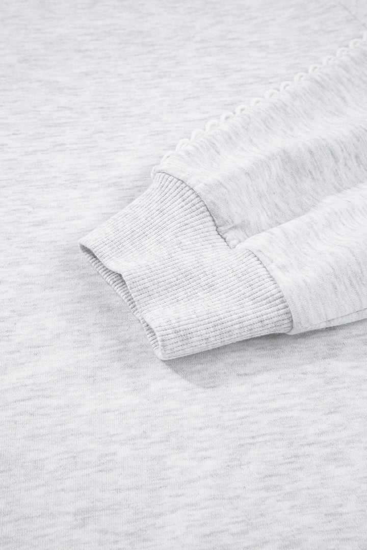 Lace Patchwork Raglan Sleeve Crew Neck Sweatshirt