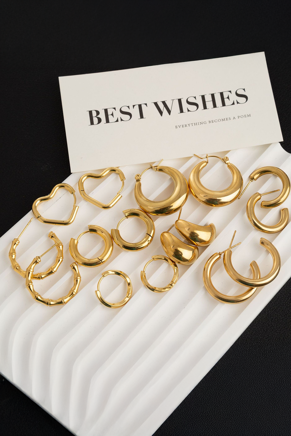 Heart Shape Plated Alloy Hook Earrings