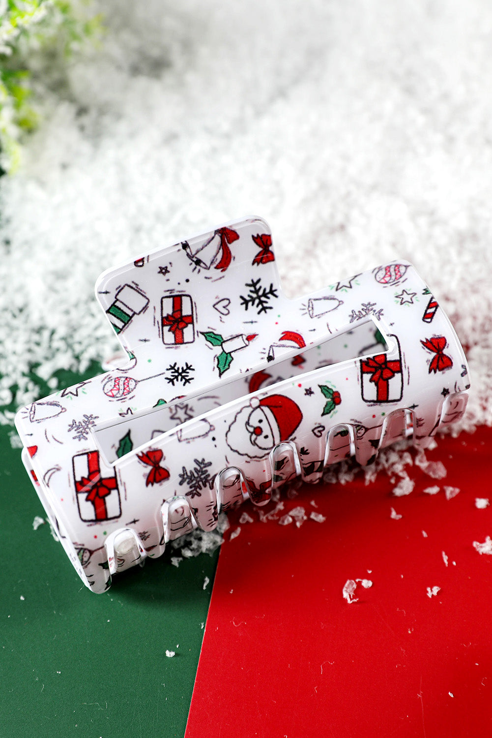 Pince à cheveux découpée avec motif de Noël