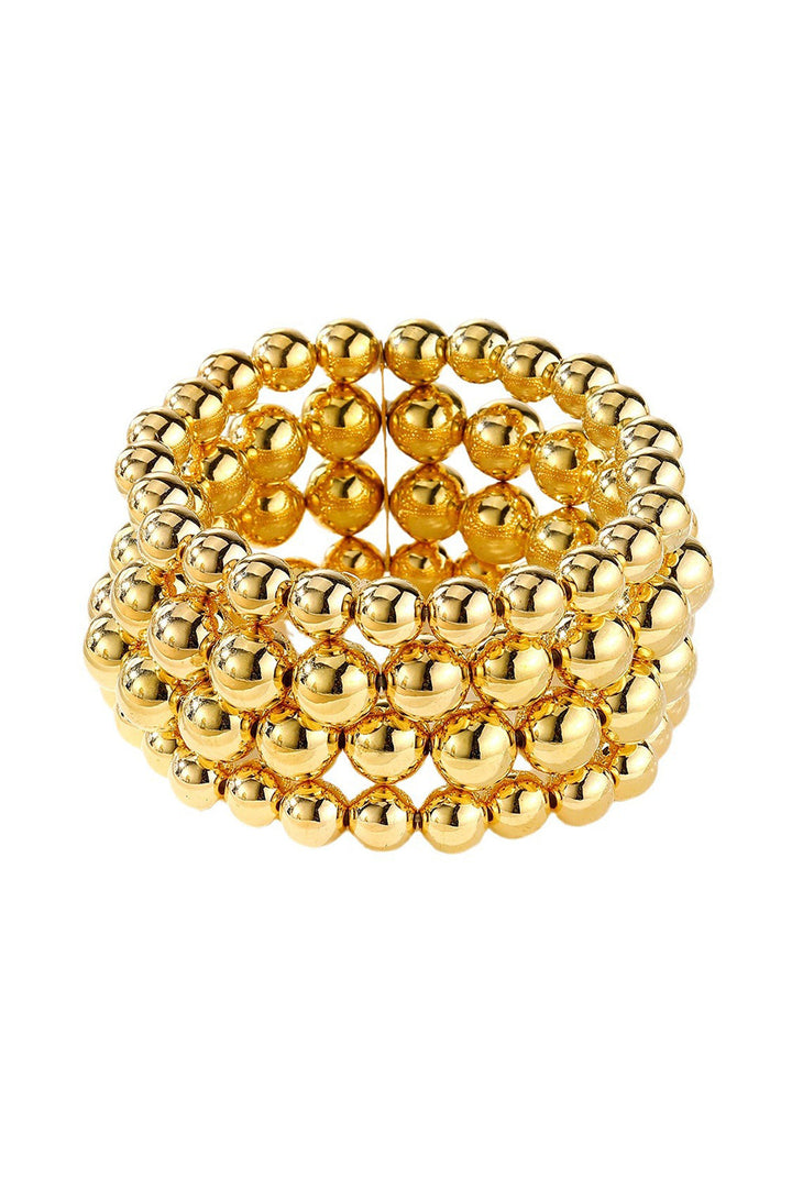 Mehrlagiges, plattiertes, elastisches Perlenarmband aus Legierung