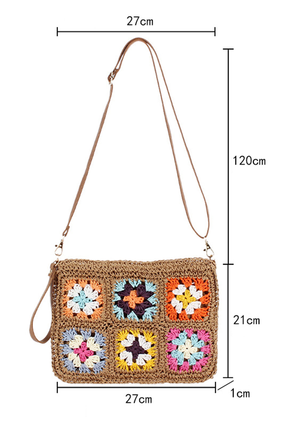 Flower Straw Woven Single Shoulder Bag