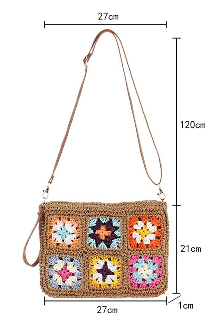 Flower Straw Woven Single Shoulder Bag