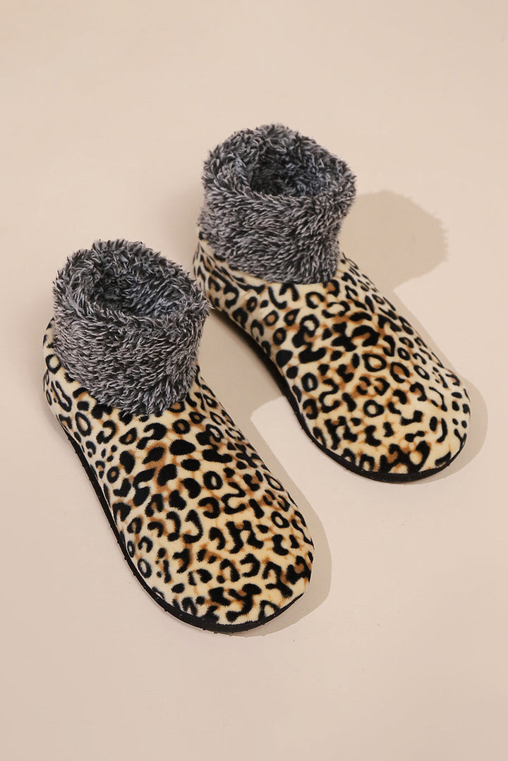 Thermo-Futtersocken mit Leopardenmuster