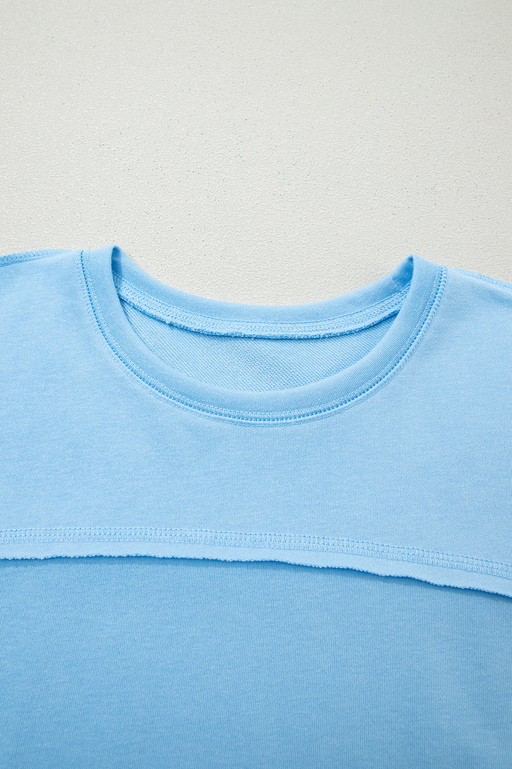 Sky Blue Drop Shoulder Boxy Tee and Barrel Pants Set