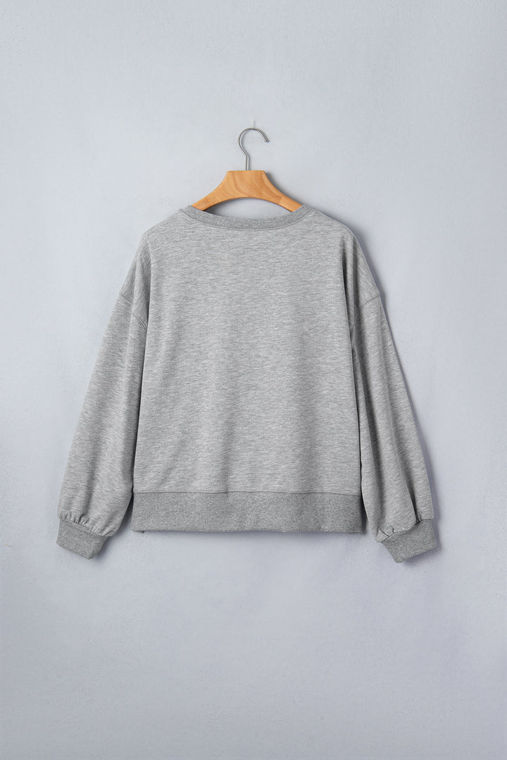 Medium Grey Sequin Western Ghost Print Sweatshirt