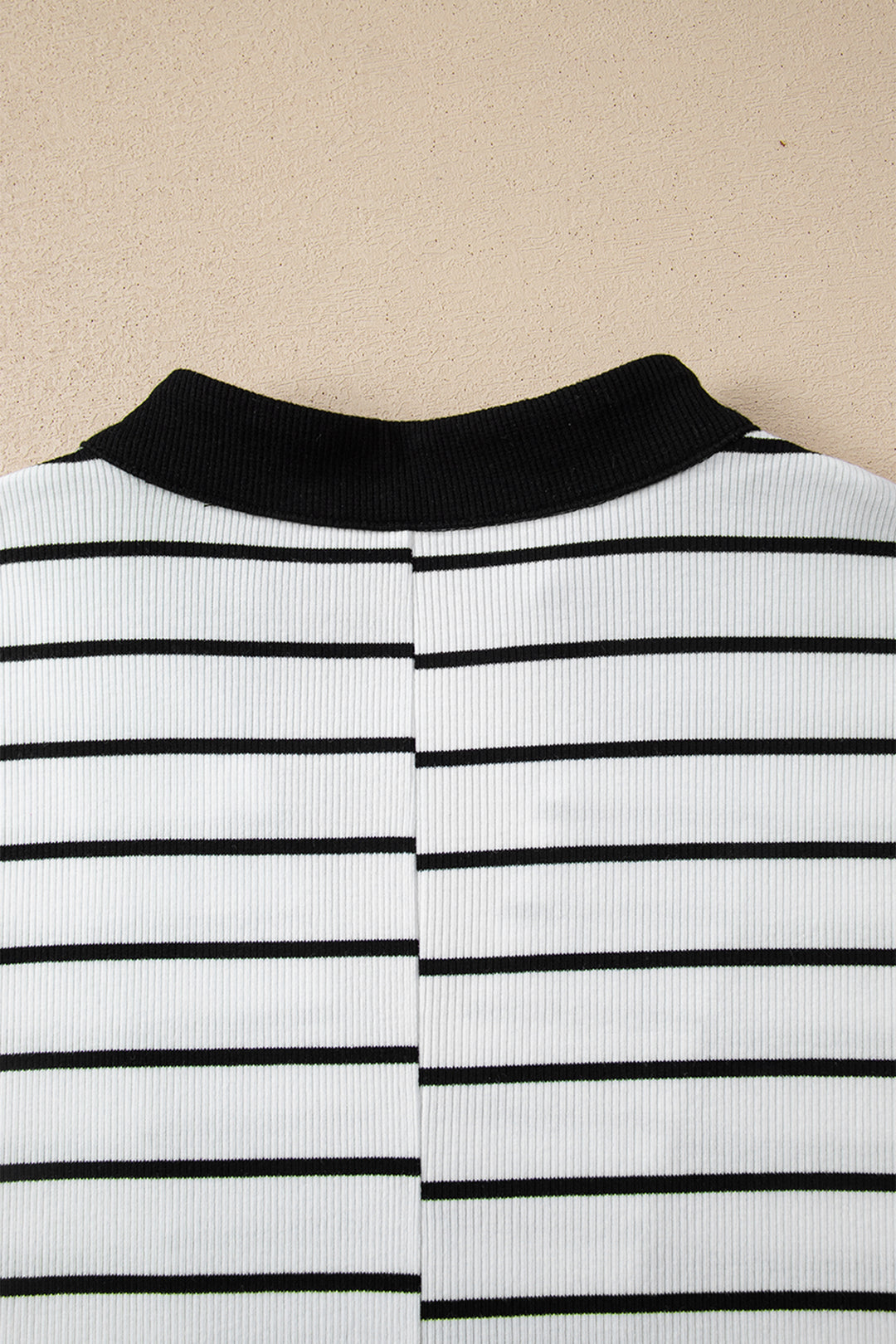 Stand Collar V Neck Elastic Cuffs Half Sleeve Dolman Top