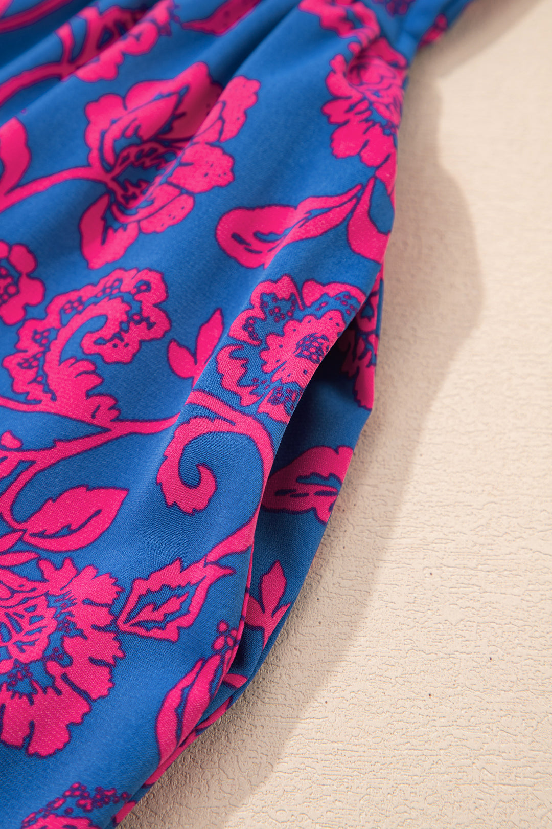 Floral Print Twisted V Neck Tied Backless Maxi Dress