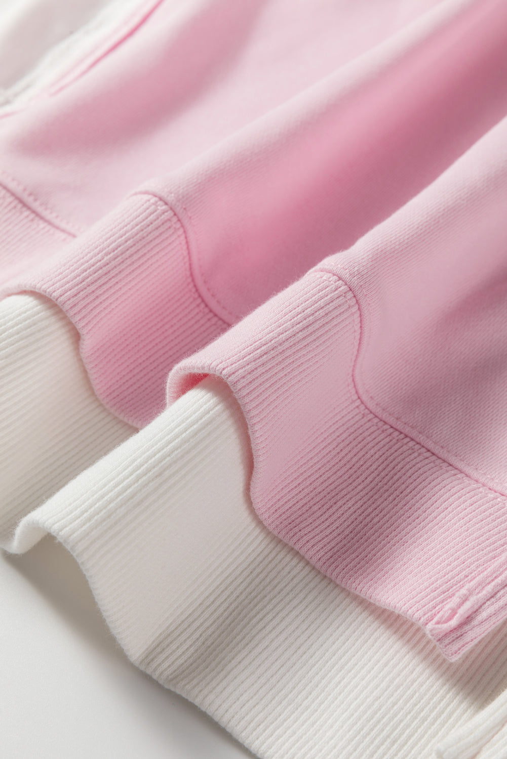 Pink Colorblock Patchwork Drop Shoulder Plus Size Sweatshirt