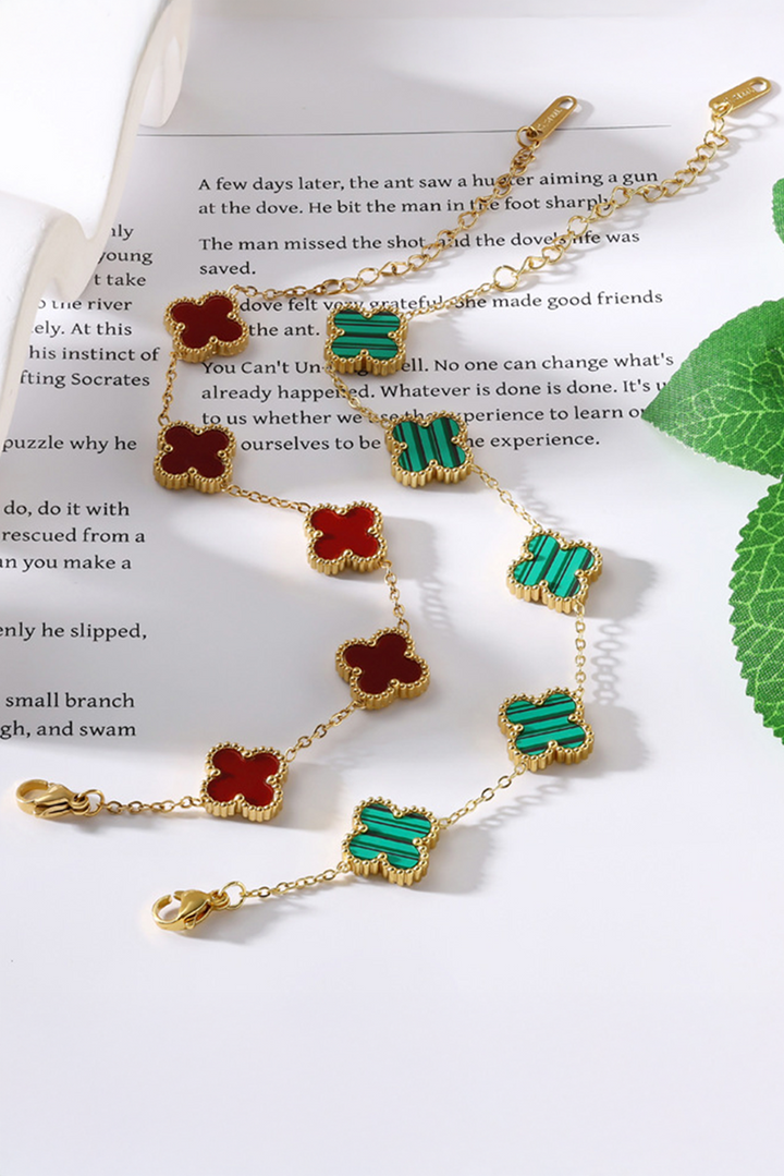Bracelet chaîne trèfle à quatre feuilles de la Saint-Patrick