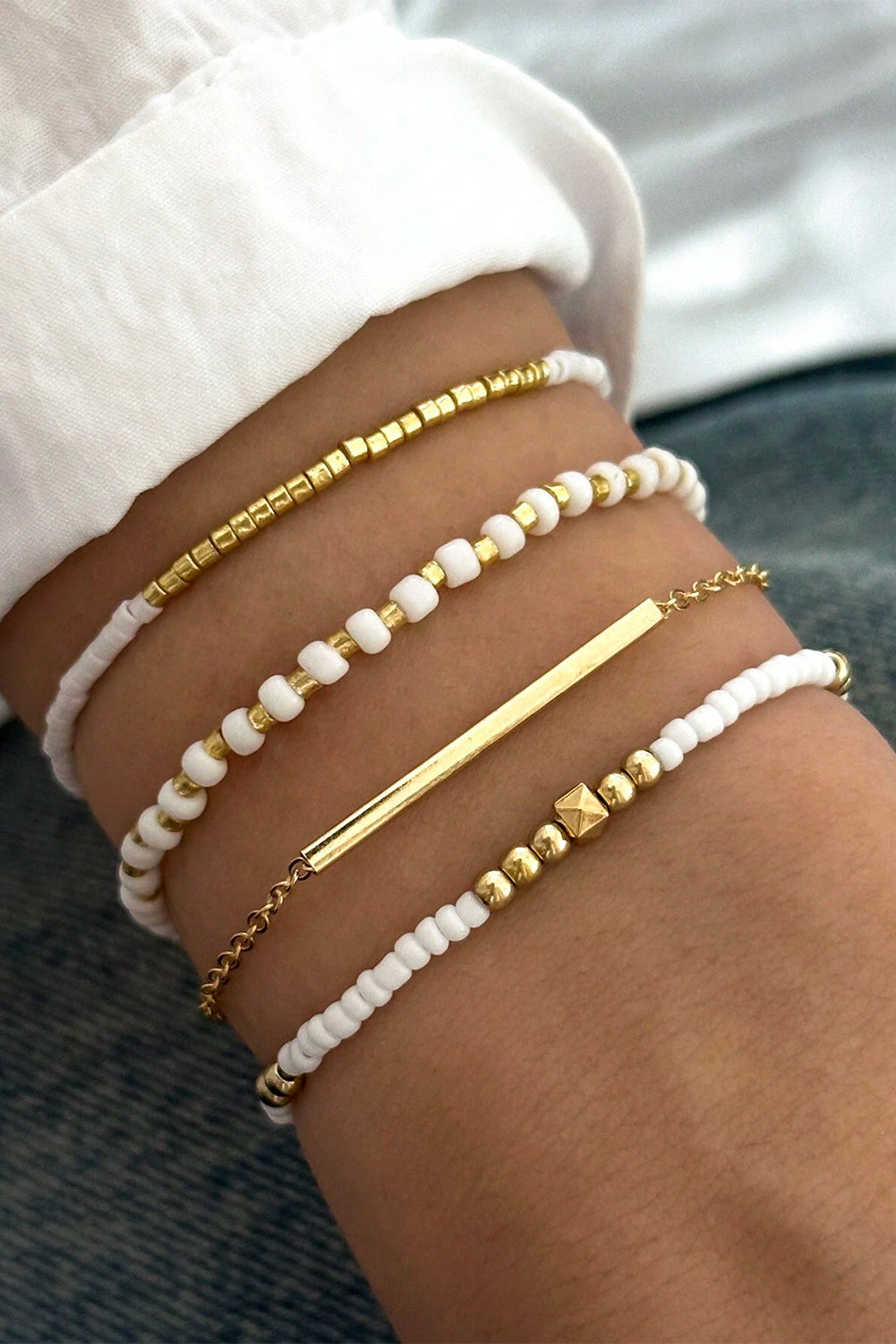Ensemble de bracelets multicouches à petites perles
