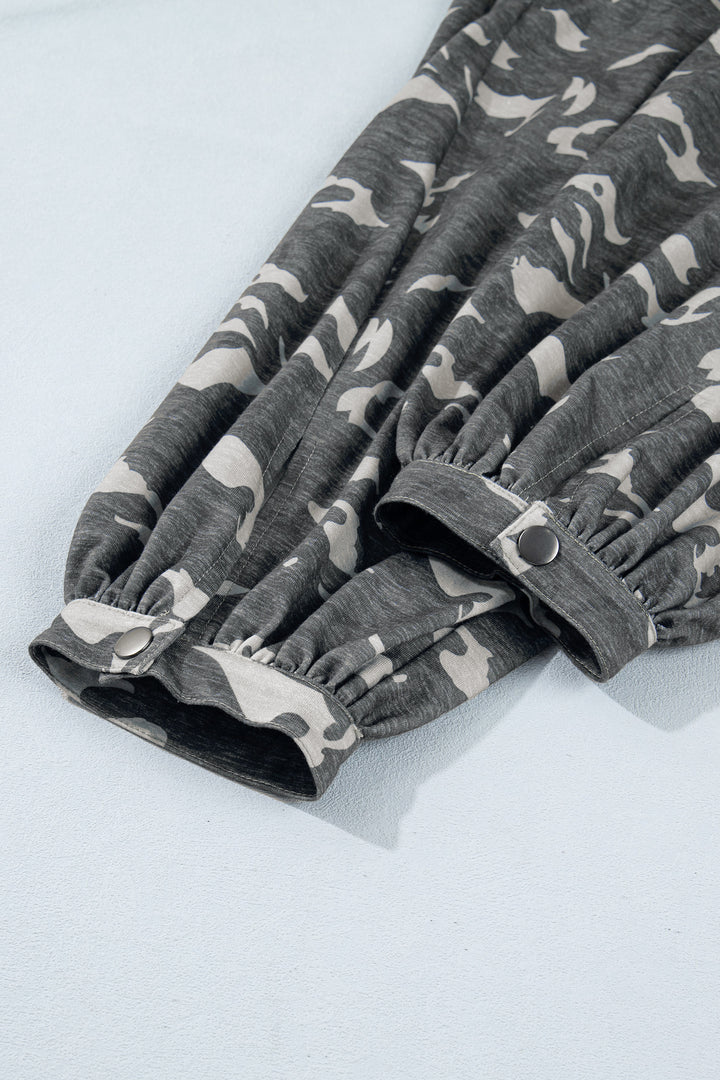 Multicolour Drawstring Contrast Waistband Camouflage Joggers Pants