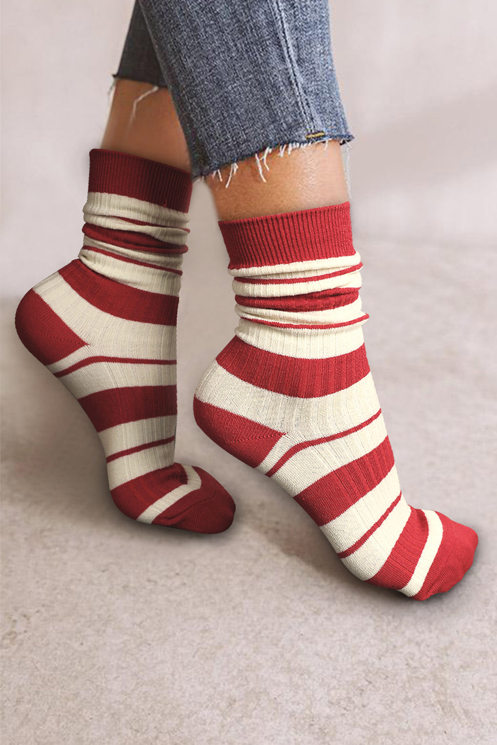 Chaussettes côtelées à blocs de couleurs de Noël
