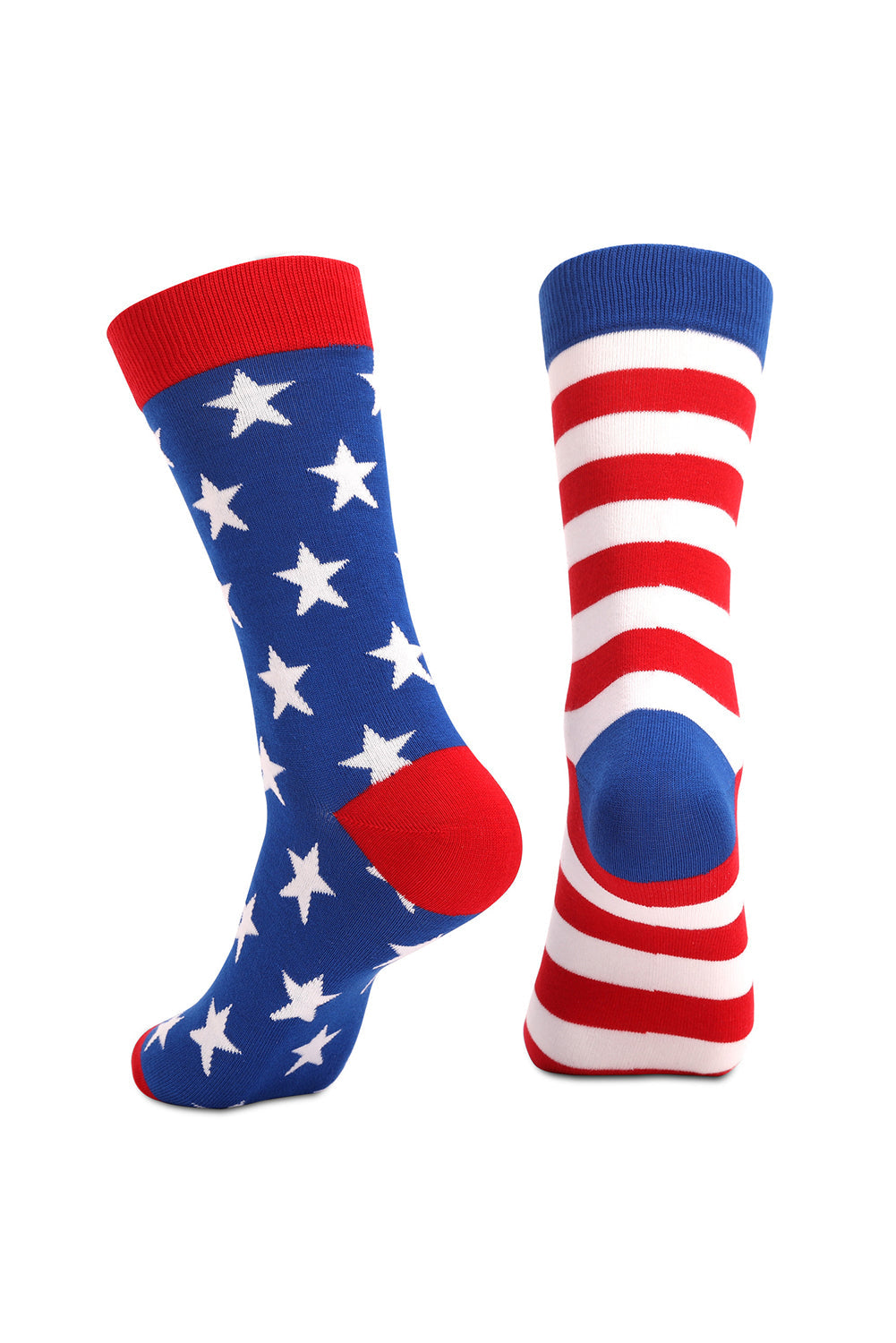 Chaussettes tricotées douces à motif drapeau américain