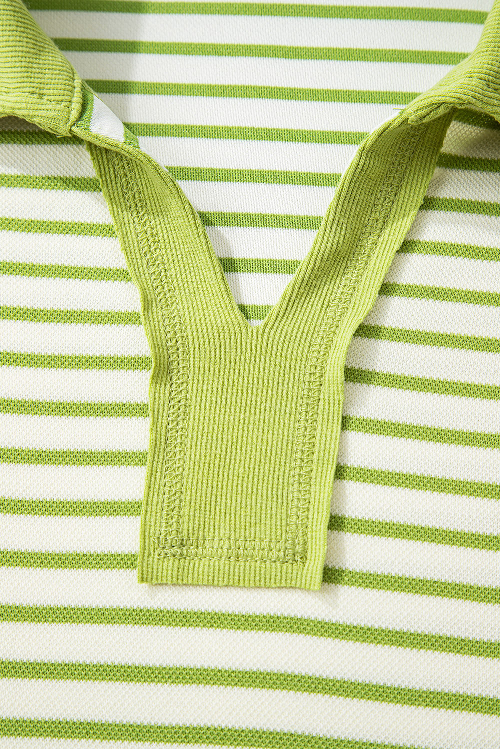 Green Stripe Collared Pullover and Skort 2pcs Outfit