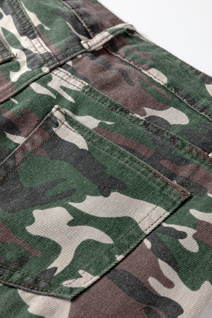 Green Camo Cargo Wide Leg Pants