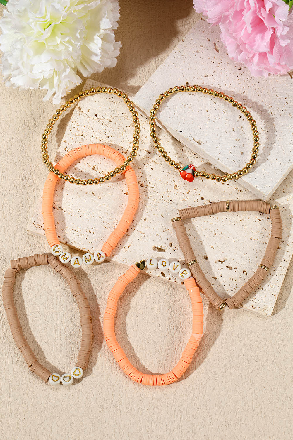 Mama Love Heart Beaded Multi Layer Bracelet