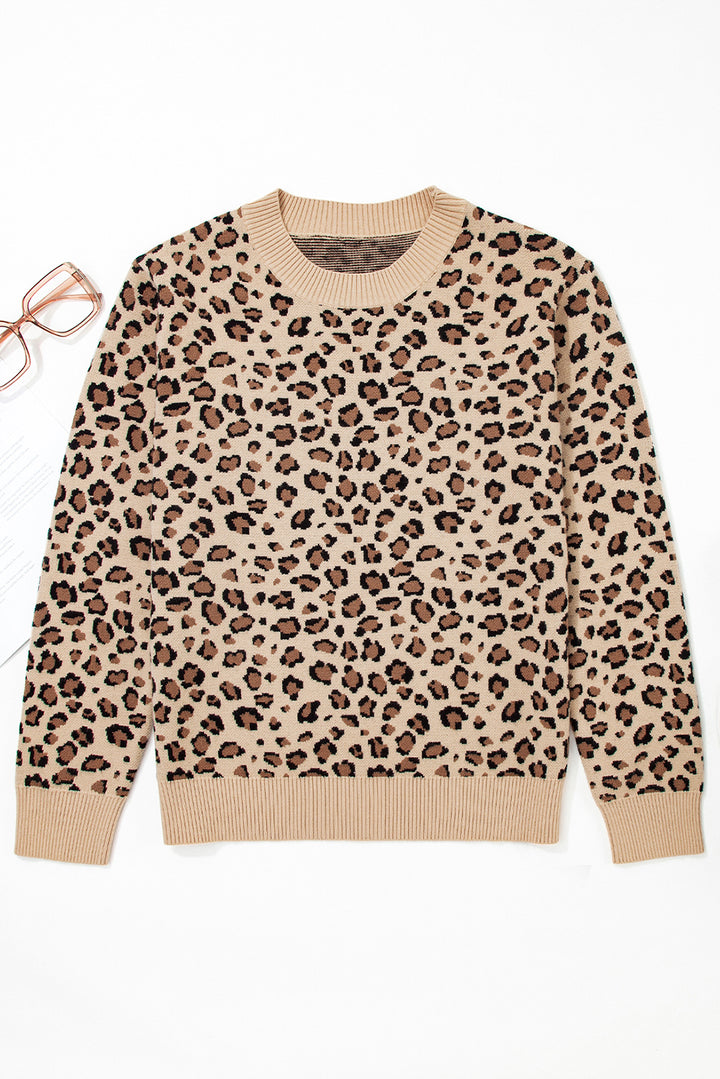 Leopard Print Dolman Sleeve Sweater
