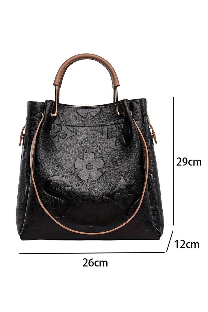 Sac à bandoulière multifonction en cuir gaufré avec poignée