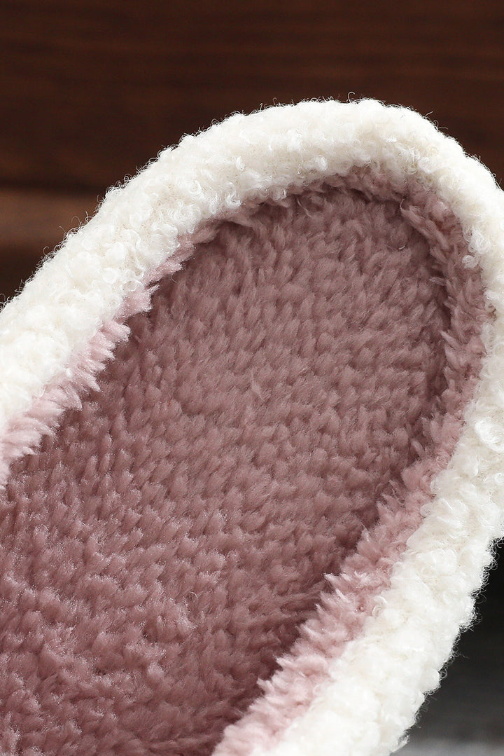 XO XO Glitter Trim Letter Patched Plush House Slippers